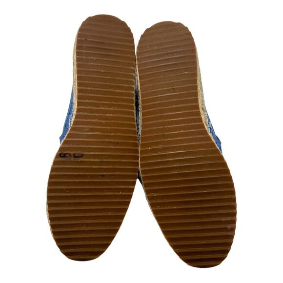 Bill Blass Sutton Perforated Blue Espadrille Flat Size 7 - Picture 7 of 11